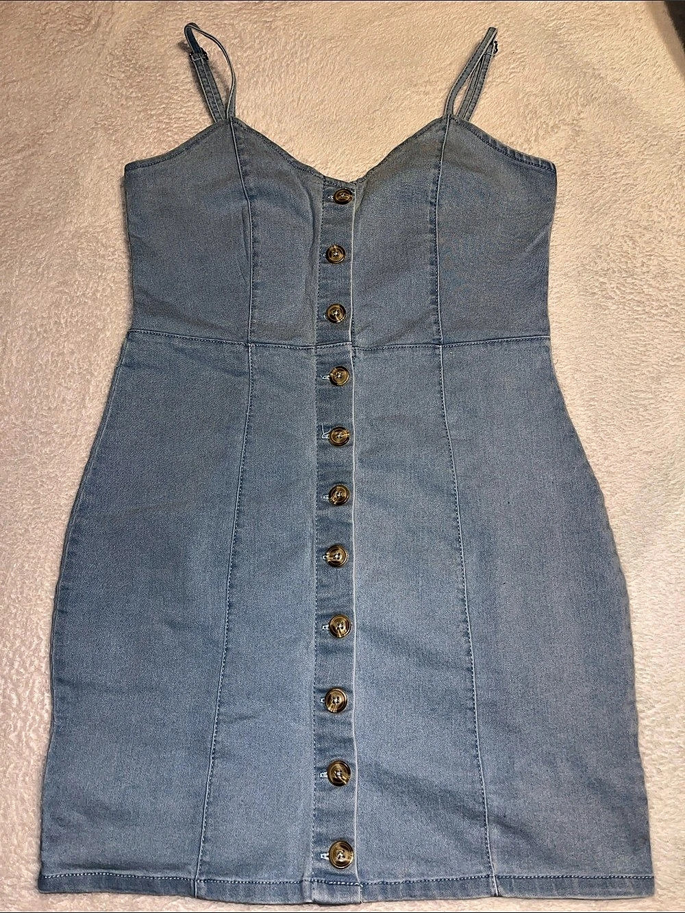 New Look Denim Mini Dress Size Medium Like New